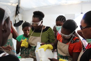 soaping in Haiti