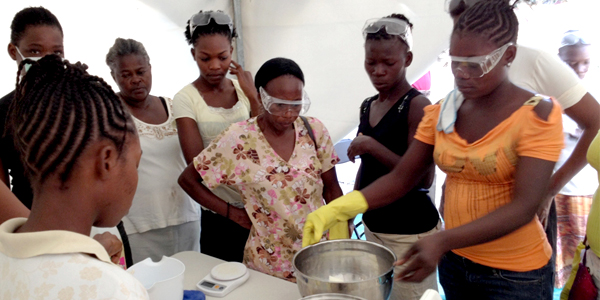 soapmaking in Haiti