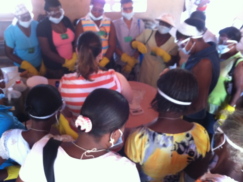 teaching soapmaking in haiti